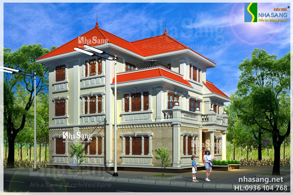 mẫu thiết kế nhà biệt thự 2-3 tầng đẹp đẹp tân cổ điển